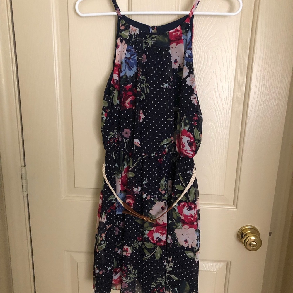 Floral high neck dress